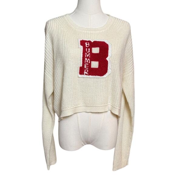 UNIF White Red Jumper Cheerleading Sweater Circa 2014 Size Small Long Sleeves - Picture 4 of 10